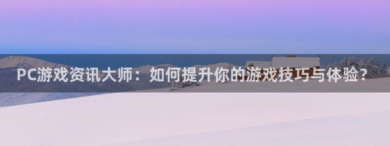 鼎点娱乐2登录：PC游戏资讯大师：如何提升你的游戏技巧与体验