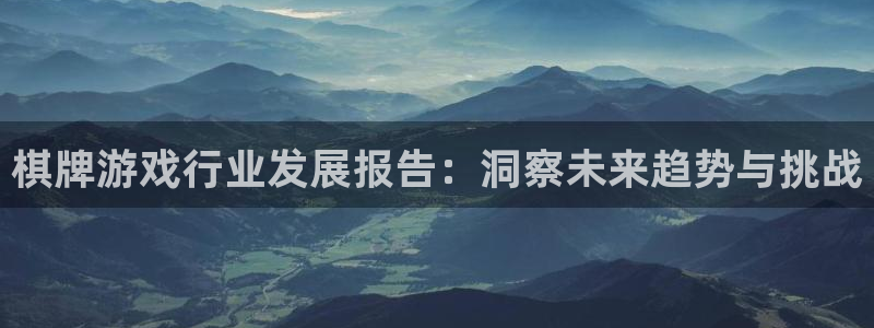 鼎点娱乐测速：棋牌游戏行业发展报告：洞察未来趋势与挑战